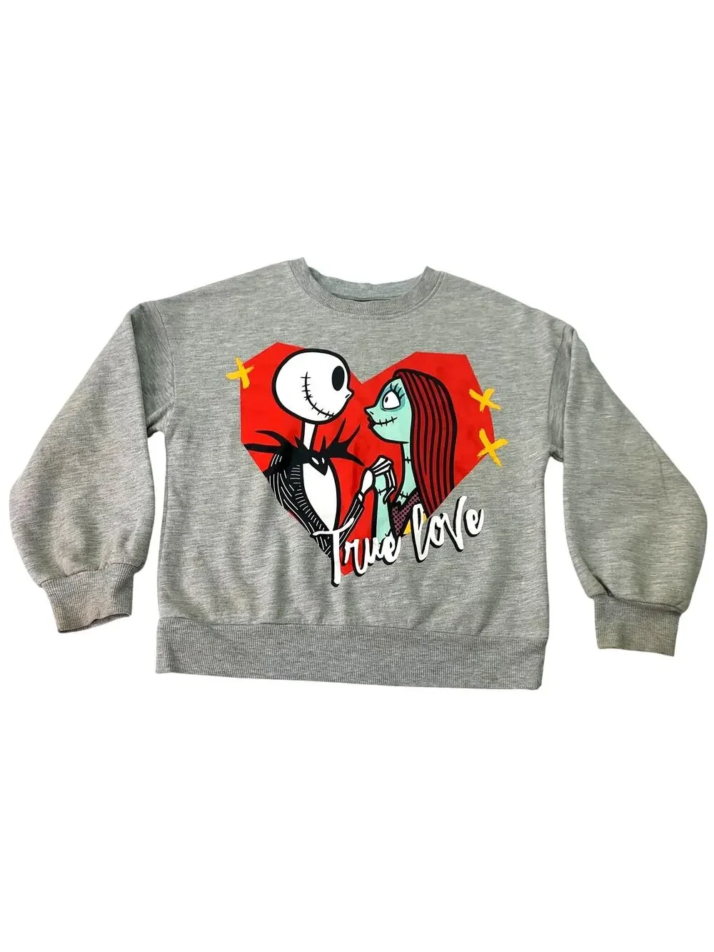Nightmare Before Christmas Girls Medium True Love Jack & Sally Heart Sweatshirt